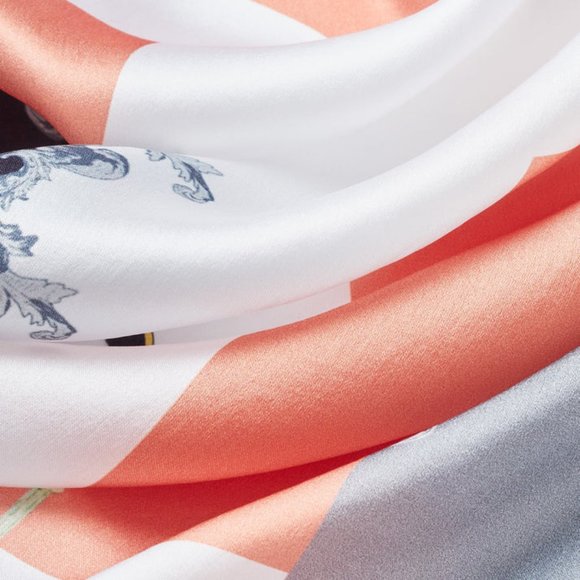 Women's Designer 100% Charmeuse Silk Scarf by Palmero; Secret Symbols Silk Scarf - Picture 3 of 5